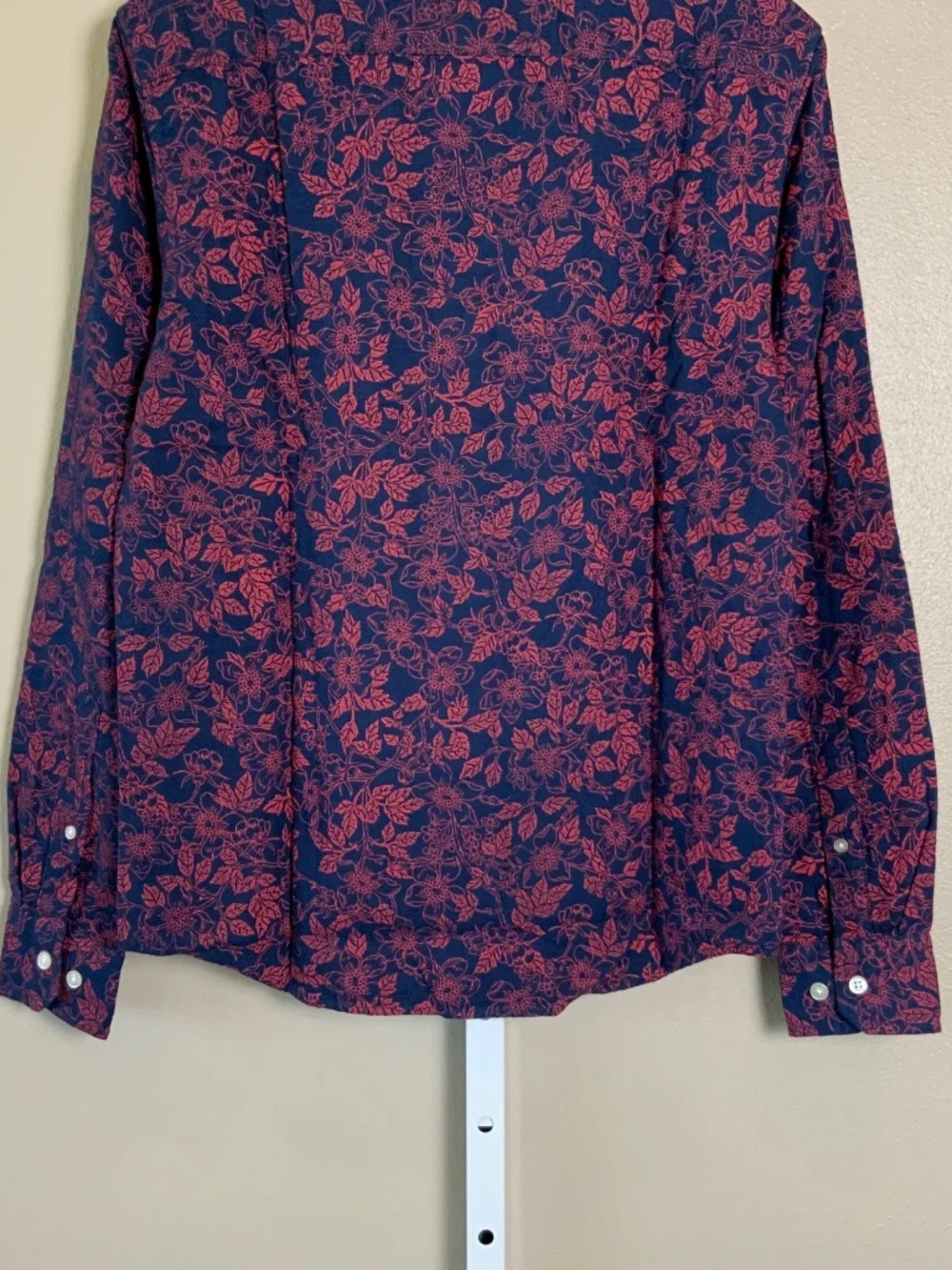 Banana Republic Untucked Slim Fit Double Weave Floral Button Down Oxford Shirt